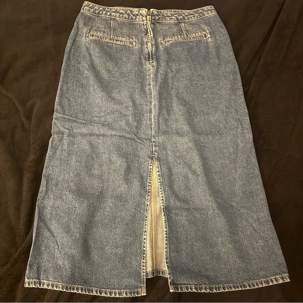 Loft Classic Denim Midi Skirt